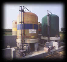 Lagertanks fr Reagenzmittel und CIO2-Dosierung in einer Produktionsanlage